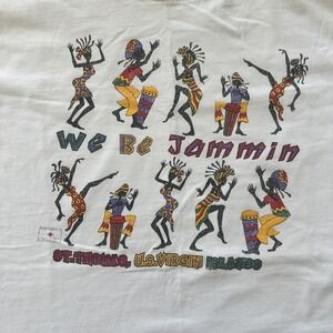 Vintage We Be Jammin Shirt Mens Large St Thomas Dance Drum 90s‎ Hanes Beefy USA